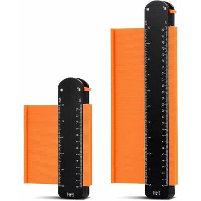 Jalleria - Calibre De Contorno Con Bloqueo, Duplicador De Contornos De Perfil (2 Piezas), Función De Duplicación Ajustable, Herramienta Para Marcar Madera Laminada Jalleria - Calibre De Contorno Con Bloqueo, Duplicador De Contornos De Perfil (2 Piezas), Función De Duplicación Ajustable, Herramienta Para Marcar Madera Laminada