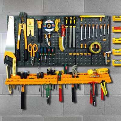 VIDAXL - Panel PP 500x1000 - 50 ganchos - Montaje en pared - Panel de herramientas VIDAXL - Panel PP 500x1000 - 50 ganchos - Montaje en pared - Panel de herramientas