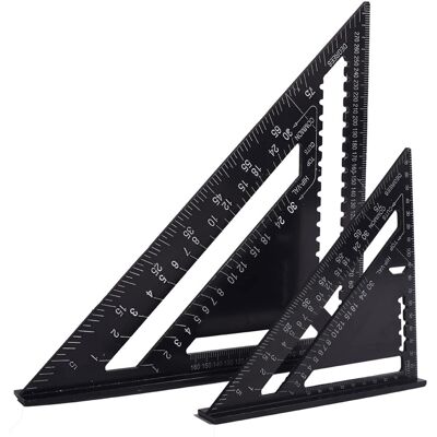 Escuadra De Carpintero Multifunción De 18 Cm Y 30 Cm, Regla Triangular De Aluminio Y Metal, Calibre De Marcado Cuadrado, Transportador De Ángulos De 45 A 90 Grados, Herramientas De Carpinter - Csparkv Escuadra De Carpintero Multifunción De 18 Cm Y 30 Cm, Regla Triangular De Aluminio Y Metal, Calibre De Marcado Cuadrado, Transportador De Ángulos De 45 A 90 Grados, Herramientas De Carpinter - Csparkv