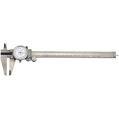 Calibre De Acero Inox De 150mm Con Comparador De Resolucion 002mm Fervi C006/150 Calibre De Acero Inox De 150mm Con Comparador De Resolucion 002mm Fervi C006/150