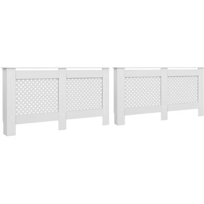 vidaXL 2x Fundas para radiador Blanco MDF - Decoración elegante y estante vidaXL 2x Fundas para radiador Blanco MDF - Decoración elegante y estante