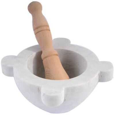 MACHIERALDO Mortero De Mármol Con Mazo De Madera 20 MACHIERALDO Mortero De Mármol Con Mazo De Madera 20