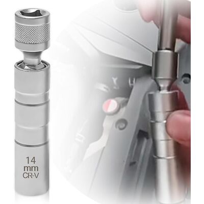 OEM Llave Para Bujías Imán De 14 Mm Juego De Llaves Para Bujías Flexibles Universales Herramientas Para Quitar Bujías(14 Mm) OEM Llave Para Bujías Imán De 14 Mm Juego De Llaves Para Bujías Flexibles Universales Herramientas Para Quitar Bujías(14 Mm)