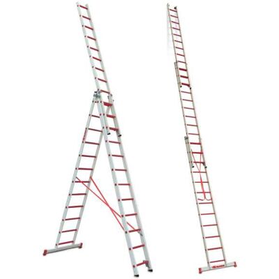 Escalera Multiusos De 3 Tramos De Fibra De Vidrio Peldaños 8-8-8 3tfv-250 Faraone Escalera Multiusos De 3 Tramos De Fibra De Vidrio Peldaños 8-8-8 3tfv-250 Faraone