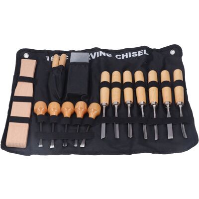 OEM Juego De Herramientas Para Tallar Madera, Kit De Cinceles De Acero De 16 Piezas, Cuchillo De Mano OEM Juego De Herramientas Para Tallar Madera, Kit De Cinceles De Acero De 16 Piezas, Cuchillo De Mano