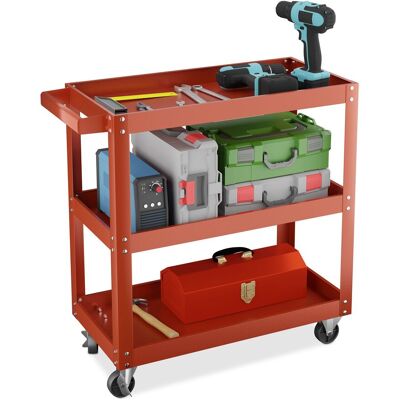 Relaxdays - Carro Herramientas 3 Baldas - Rojo - Tool cart Relaxdays - Carro Herramientas 3 Baldas - Rojo - Tool cart