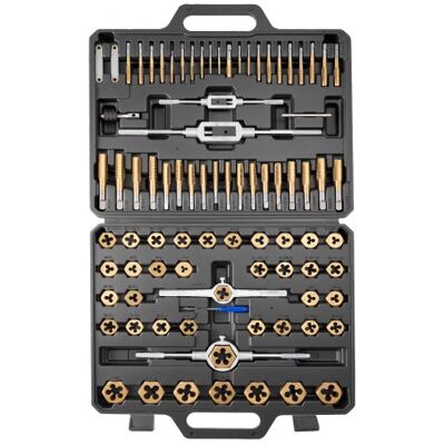 OEM Juego De Machos Y Terrajas De Roscar 86 Piezas, Sae 4-5/8 Pulgadas Y Métrico M3 A M12, Rosca Gruesa Y Fina, Acero Recubierto De Titanio, Incluye Llave, Calibre, Estuche Para Reparación De Roscas OEM Juego De Machos Y Terrajas De Roscar 86 Piezas, Sae 4-5/8 Pulgadas Y Métrico M3 A M12, Rosca Gruesa Y Fina, Acero Recubierto De Titanio, Incluye Llave, Calibre, Estuche Para Reparación De Roscas
