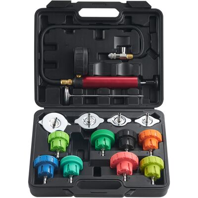 Mophorn Kit De Comprobador De Presión De Radiador Universal , 14 Piezas De Comprobador De Presión De Refrigerante Con Bomba Manual Y Adaptadores De Tapa De Acero Codificados Por Colores Mophorn Kit De Comprobador De Presión De Radiador Universal , 14 Piezas De Comprobador De Presión De Refrigerante Con Bomba Manual Y Adaptadores De Tapa De Acero Codificados Por Colores