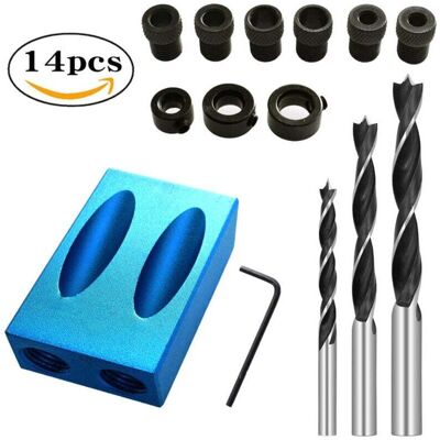 OEM Plantilla Para Agujeros Ocultos De 14 Piezas, Plantilla Para Perforación Oblicua De 15°, Localizador De Herramientas De Posicionamiento Oblicuo, Con Adaptador De 6/8/10 Mm, Para Guía De Perforación An OEM Plantilla Para Agujeros Ocultos De 14 Piezas, Plantilla Para Perforación Oblicua De 15°, Localizador De Herramientas De Posicionamiento Oblicuo, Con Adaptador De 6/8/10 Mm, Para Guía De Perforación An