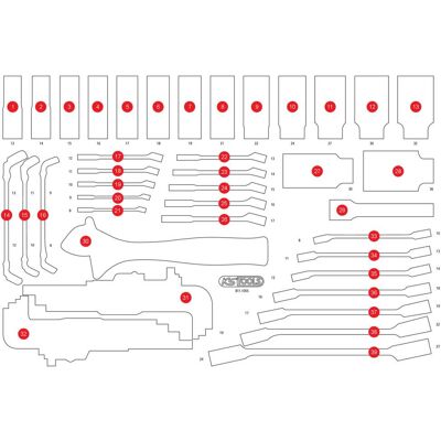 KSTOOLS Inserto De Gomaespuma Vacío Para 811.1055 KSTOOLS Inserto De Gomaespuma Vacío Para 811.1055