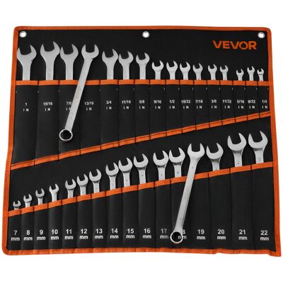 Vevor Juego De Llaves Combinadas 32 Unidades, Llave De Estrella De 12 Puntas, Metrica Y Sae, Con Bolsa De Almacenamiento, Acero Al Carbono, Para Talleres Reparaciones De Automóvil Bricolaje Hogar Vevor Juego De Llaves Combinadas 32 Unidades, Llave De Estrella De 12 Puntas, Metrica Y Sae, Con Bolsa De Almacenamiento, Acero Al Carbono, Para Talleres Reparaciones De Automóvil Bricolaje Hogar