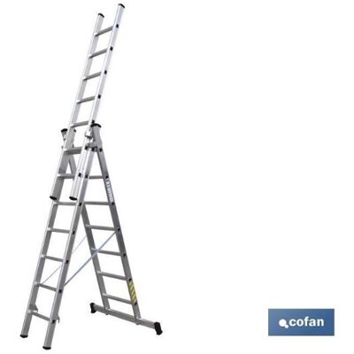 Cofan - Escalera Aluminio Triple 11 Peldaños 3,00 + 3,00 + 3,00 M Cofan - Escalera Aluminio Triple 11 Peldaños 3,00 + 3,00 + 3,00 M