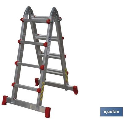 Escalera Aluminio Multiposición 4 X 4 Peldaños Y 3,83 M - Cofan Escalera Aluminio Multiposición 4 X 4 Peldaños Y 3,83 M - Cofan