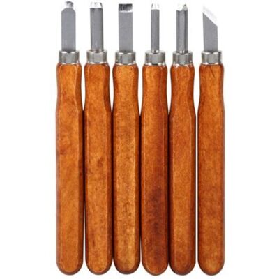 DPZO Juego De Herramientas Para Tallar Madera, Cuchillo, Mini Cincel De Acero Con Mango, Juego De Manualidades (6 Piezas). DPZO Juego De Herramientas Para Tallar Madera, Cuchillo, Mini Cincel De Acero Con Mango, Juego De Manualidades (6 Piezas).