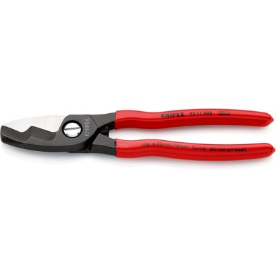 Knipex 95 11 200 Tijeras Cortacables Con Filo De Corte Doble Recubiertos De Plástico Barnizados 200 Mm Knipex 95 11 200 Tijeras Cortacables Con Filo De Corte Doble Recubiertos De Plástico Barnizados 200 Mm