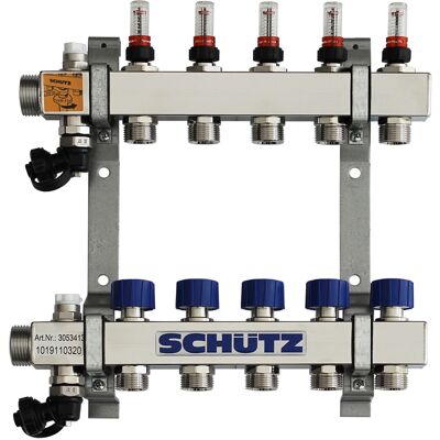 BUDERUS Schütz Colector Tipo Komfort 90-3 Para 5 Circuitos, Acero Inoxidable, Longitud 320 Mm, 3053413 BUDERUS Schütz Colector Tipo Komfort 90-3 Para 5 Circuitos, Acero Inoxidable, Longitud 320 Mm, 3053413