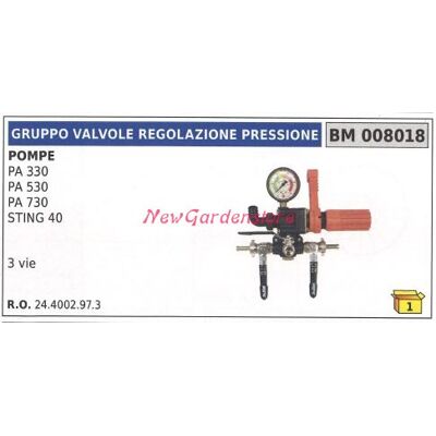 NEWGARDEN Conjunto De Válvula Limitadora De Presión Universal Para Bomba Bertolini Pa 330 008018 NEWGARDEN Conjunto De Válvula Limitadora De Presión Universal Para Bomba Bertolini Pa 330 008018