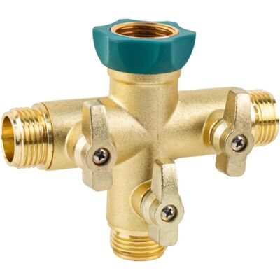 DPZO Adaptador De Grifo De 3 Vías – Pieza En T De 3/4" Con Válvula De Cierre, Doble Conexión – Ideal Para Sistemas Gardena, Distribuidores De Agua Para Jardín Y Lavadora. DPZO Adaptador De Grifo De 3 Vías – Pieza En T De 3/4" Con Válvula De Cierre, Doble Conexión – Ideal Para Sistemas Gardena, Distribuidores De Agua Para Jardín Y Lavadora.