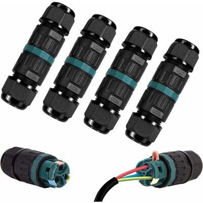 DPZO Caja De Conexiones Impermeable Ip68 – Paquete De 4 Conectores Exteriores De 2 Vías, Caja De Conexiones Externa Impermeable Para Cables De Puesta A Tierra Con Diámetro De Ø 9–12 Mm DPZO Caja De Conexiones Impermeable Ip68 – Paquete De 4 Conectores Exteriores De 2 Vías, Caja De Conexiones Externa Impermeable Para Cables De Puesta A Tierra Con Diámetro De Ø 9–12 Mm