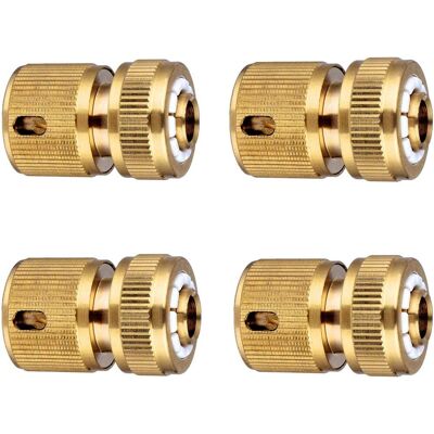 Csparkv - Conectores Rápidos De Latón Para Manguera, Conector De Manguera De Jardín De 13 Mm (1/2'') Y 15 Mm (5/8'') - Paquete De 4 Csparkv - Conectores Rápidos De Latón Para Manguera, Conector De Manguera De Jardín De 13 Mm (1/2'') Y 15 Mm (5/8'') - Paquete De 4