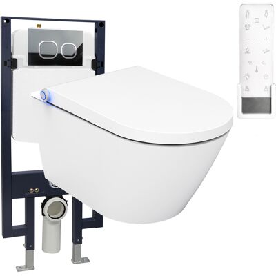 Base De Cerámica Para Wc Japonés, Wc Japonés De Limpieza + Mando A Distancia - 38,4x59,3x38cm - Pro+ 1102 - Placa De Vidrio Blanca - Bernstein Base De Cerámica Para Wc Japonés, Wc Japonés De Limpieza + Mando A Distancia - 38,4x59,3x38cm - Pro+ 1102 - Placa De Vidrio Blanca - Bernstein