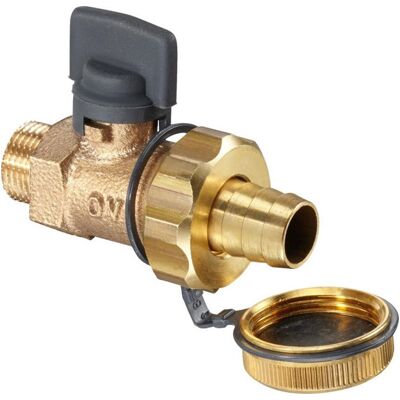 Oventrop Grifo De Esfera Kfe Optiflex Con Rosca Exterior Pn 16 De Bronce Rojo, Con Racor De Manguera De Latón Dn 15, G 1/2, 1032404 Oventrop Grifo De Esfera Kfe Optiflex Con Rosca Exterior Pn 16 De Bronce Rojo, Con Racor De Manguera De Latón Dn 15, G 1/2, 1032404