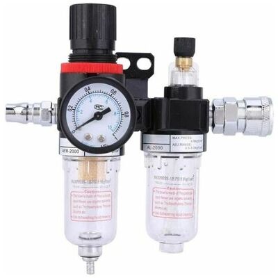 IKODM Filtro De Aire De 1/4" Regulador De Presión Separador De Aceite Y Agua Filtro De Aire Compresor De Aire Filtro De Compresor De Aire Con Lubricador Desconexión Para Sistema (afc2000) IKODM Filtro De Aire De 1/4" Regulador De Presión Separador De Aceite Y Agua Filtro De Aire Compresor De Aire Filtro De Compresor De Aire Con Lubricador Desconexión Para Sistema (afc2000)