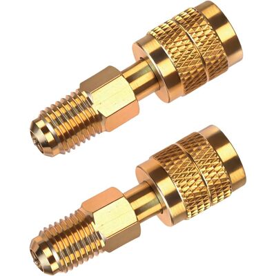OEM Paquete De 20 Adaptadores De Latón Para Refrigerantes R32 Y R454b, Rosca Hembra Inversa De 1/4", Conexiones Rápidas Hvac De Baja Pérdida Para Tanques R-32/r-454b Y Sistemas Minisplit. OEM Paquete De 20 Adaptadores De Latón Para Refrigerantes R32 Y R454b, Rosca Hembra Inversa De 1/4", Conexiones Rápidas Hvac De Baja Pérdida Para Tanques R-32/r-454b Y Sistemas Minisplit.