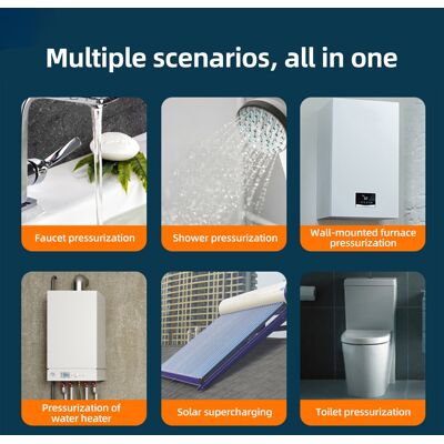 GRID COOL Bomba De Refuerzo Automática De 24 V Para Duchas Domésticas, Funcionamiento Silencioso, Con Recirculación De Agua. Potencia Máxima De 150 W, Altura De Elevación De 28 M (92 Pies). Ideal Para Aspersore GRID COOL Bomba De Refuerzo Automática De 24 V Para Duchas Domésticas, Funcionamiento Silencioso, Con Recirculación De Agua. Potencia Máxima De 150 W, Altura De Elevación De 28 M (92 Pies). Ideal Para Aspersore