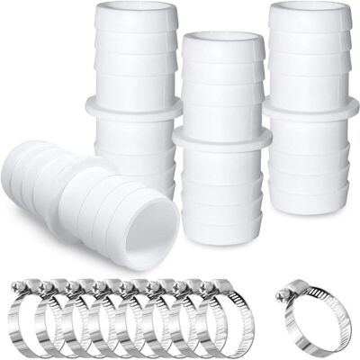 DPZO Juego De 4 Adaptadores Para Manguera De Piscina, Conector Para Manguera De Piscina, De Ø 32 Mm A 38 Mm, Kit De Conexión Para Manguera De Piscina, Con 8 Abrazaderas Para Manguera, Apto Para Piscinas Y DPZO Juego De 4 Adaptadores Para Manguera De Piscina, Conector Para Manguera De Piscina, De Ø 32 Mm A 38 Mm, Kit De Conexión Para Manguera De Piscina, Con 8 Abrazaderas Para Manguera, Apto Para Piscinas Y