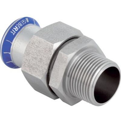Geberit Mapress Acero Inoxidable Racor De Transición Con Rosca Macho, Tuerca Racor De Acero Crni (sin Labs), Dn 20, 85365 Geberit Mapress Acero Inoxidable Racor De Transición Con Rosca Macho, Tuerca Racor De Acero Crni (sin Labs), Dn 20, 85365