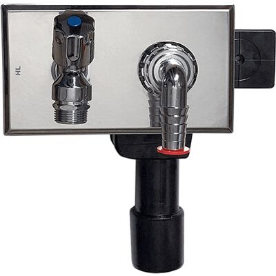 Ferrari Srl - Sifón Empotrado Para Lavadora Dn40/50, Toma De Agua Y Grifo Antiinundación R 1/2', Conector De Manguera Cromado, 180x100mm Ferrari Srl - Sifón Empotrado Para Lavadora Dn40/50, Toma De Agua Y Grifo Antiinundación R 1/2', Conector De Manguera Cromado, 180x100mm