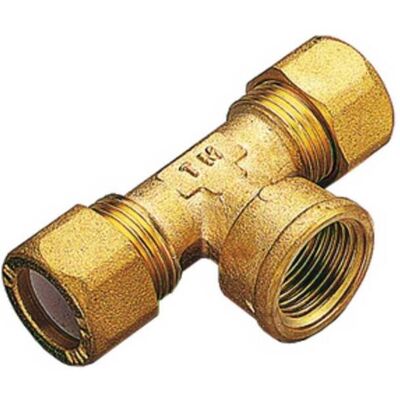 TIEMME 10 X Tee Ottone Due Biconi - Femmina Gas 12x1/2 Pes TIEMME 10 X Tee Ottone Due Biconi - Femmina Gas 12x1/2 Pes