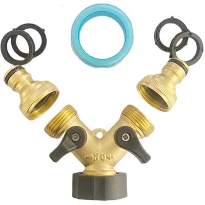 DPZO Grifo Doble Para Lavadora, Distribuidor En Y De 2 Vías, Adaptador De Manguera De Latón De 3/4" Y 1/2", Conector En Y Con 2 Divisores De Manguera Para Conectar 2 Electrodomésticos. DPZO Grifo Doble Para Lavadora, Distribuidor En Y De 2 Vías, Adaptador De Manguera De Latón De 3/4" Y 1/2", Conector En Y Con 2 Divisores De Manguera Para Conectar 2 Electrodomésticos.