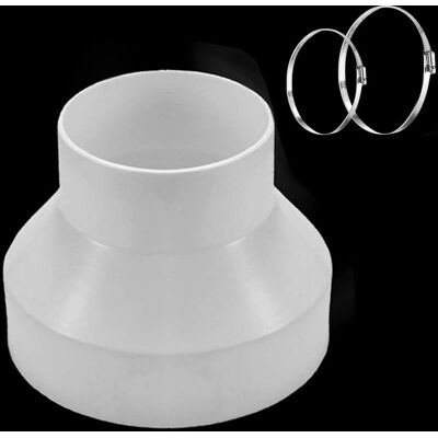 OEM Reductor De Conducto De 150 Mm A 100 Mm Abs Con 2 Abrazaderas De Acero Inoxidable, Adaptador Universal Para Tubo De Ventilación, Conector Reductor OEM Reductor De Conducto De 150 Mm A 100 Mm Abs Con 2 Abrazaderas De Acero Inoxidable, Adaptador Universal Para Tubo De Ventilación, Conector Reductor