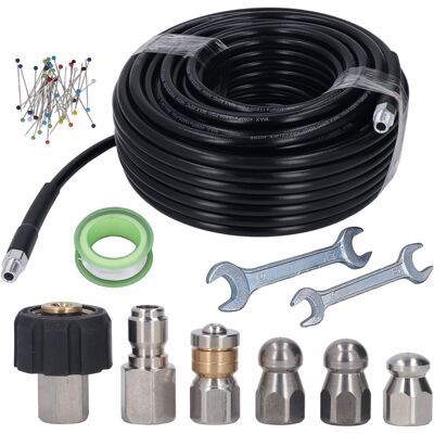 OEM Kit De Limpieza De Desagües De Alta Presión Para Karcher: Manguera De 30 M (100 Pies), 5800 Psi, 1/4 Npt Con 2 Llaves. OEM Kit De Limpieza De Desagües De Alta Presión Para Karcher: Manguera De 30 M (100 Pies), 5800 Psi, 1/4 Npt Con 2 Llaves.