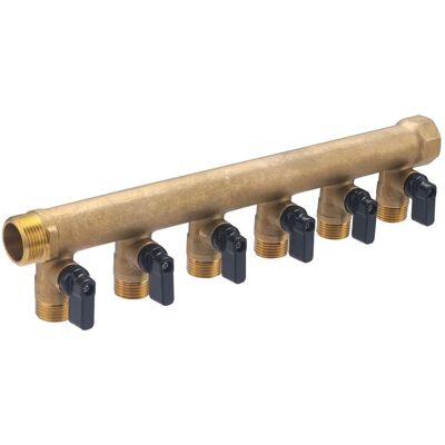 Quick Plomberie - Colector Macho Hembra 3/4 6 Salidas Macho 1/2 Con Válvulas Quick Plomberie - Colector Macho Hembra 3/4 6 Salidas Macho 1/2 Con Válvulas