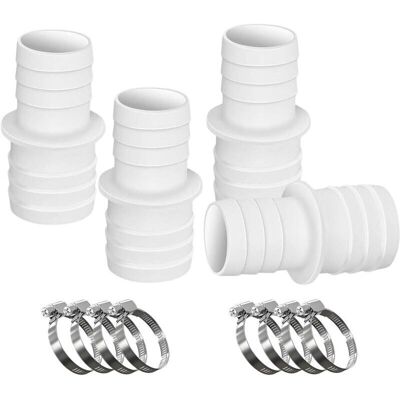 DPZO Conector De Manguera Para Piscina Con Diámetro De 32–38 Mm Y 8 Abrazaderas, Adaptador Reductor De Manguera Para Piscina Y Jardín. DPZO Conector De Manguera Para Piscina Con Diámetro De 32–38 Mm Y 8 Abrazaderas, Adaptador Reductor De Manguera Para Piscina Y Jardín.