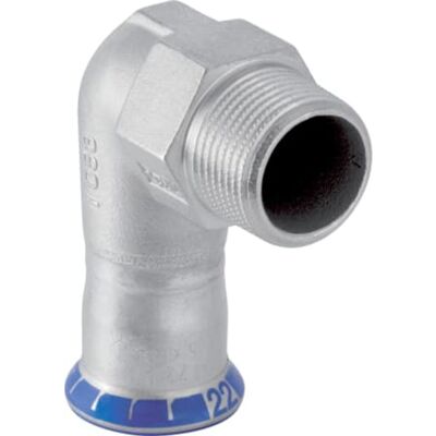 Geberit Mapress Acero Inoxidable Codo De Transición 90° Con Rosca Exterior (sin Labs), Dn 12 / 15, 83833 Geberit Mapress Acero Inoxidable Codo De Transición 90° Con Rosca Exterior (sin Labs), Dn 12 / 15, 83833