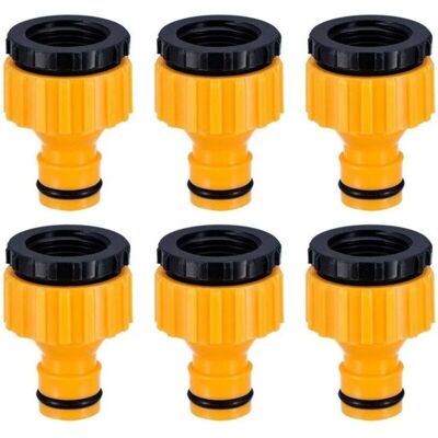 DPZO Boquilla De Grifo Roscada De Plástico De 3/4" Y 1/2", Conector De Grifo De Flujo, Adaptador De Grifo Roscado, Paquete De 6 DPZO Boquilla De Grifo Roscada De Plástico De 3/4" Y 1/2", Conector De Grifo De Flujo, Adaptador De Grifo Roscado, Paquete De 6
