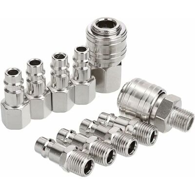OEM Conectores De Compresor 1/4' Bsp Conector Rápido Neumático Aire Kit De Acoplamiento Neumático Compresor Accesorio De Aire Manguera Conector De Aire Comprimido Macho Hembra (10 Piezas) OEM Conectores De Compresor 1/4' Bsp Conector Rápido Neumático Aire Kit De Acoplamiento Neumático Compresor Accesorio De Aire Manguera Conector De Aire Comprimido Macho Hembra (10 Piezas)
