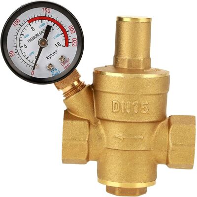 PENY Regulador De Presión De Latón Dn15, Rosca De 20 Mm, G 1,6 Mpa, Reductor De Presión De Agua Ajustable Con Manómetro. PENY Regulador De Presión De Latón Dn15, Rosca De 20 Mm, G 1,6 Mpa, Reductor De Presión De Agua Ajustable Con Manómetro.