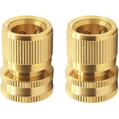 DPZO Conectores De Acoplamiento Rápido De Latón De 19 Mm (3/4") Para Mangueras De Jardín, Paquete De 2 DPZO Conectores De Acoplamiento Rápido De Latón De 19 Mm (3/4") Para Mangueras De Jardín, Paquete De 2