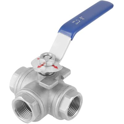 OEM Válvula De Bola De Acero Inoxidable Sus304, 1 Pieza, Tres Vías, Tipo T, Rosca Hembra Dn20 De 3/4" OEM Válvula De Bola De Acero Inoxidable Sus304, 1 Pieza, Tres Vías, Tipo T, Rosca Hembra Dn20 De 3/4"