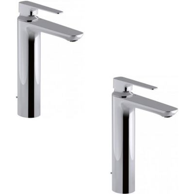 Jacob Delafon - Juego de 2 mezcladores altos de lavabo Aleo+ con desagüe automático Jacob Delafon - Juego de 2 mezcladores altos de lavabo Aleo+ con desagüe automático
