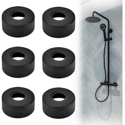 GOTRAYS Mezclador De Ducha De 6 Piezas, Cubierta De Tubería De Acero Inoable, Roseta Para Manguera De Ducha, Radiador De 25 Mm (negro) GOTRAYS Mezclador De Ducha De 6 Piezas, Cubierta De Tubería De Acero Inoable, Roseta Para Manguera De Ducha, Radiador De 25 Mm (negro)