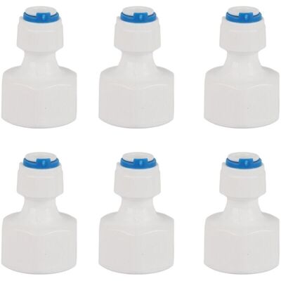 OEM Juego De 6 Conectores Rápidos Hembra, De 1/4" (diámetro Exterior) A 1/2" (rosca Hembra), Para Filtros De Agua De Ósmosis Inversa - Crezuo OEM Juego De 6 Conectores Rápidos Hembra, De 1/4" (diámetro Exterior) A 1/2" (rosca Hembra), Para Filtros De Agua De Ósmosis Inversa - Crezuo