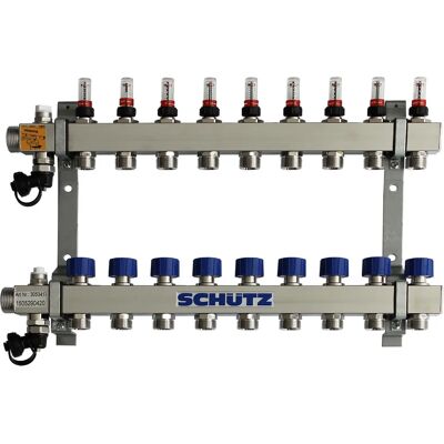 BUDERUS Schütz Colector Tipo Komfort 90-3 Para 9 Circuitos, Acero Inoxidable, Longitud 520 Mm, 3053417 BUDERUS Schütz Colector Tipo Komfort 90-3 Para 9 Circuitos, Acero Inoxidable, Longitud 520 Mm, 3053417