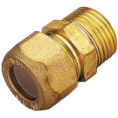 TIEMME 10 X Raccordo Ottone Diritto Bicono Maschio Gas 10x1/2 TIEMME 10 X Raccordo Ottone Diritto Bicono Maschio Gas 10x1/2