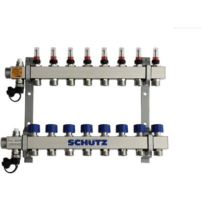 BUDERUS Schütz Colector Tipo Komfort 90-3 Para 8 Circuitos, Acero Inoxidable, Longitud 470 Mm, 3053416 BUDERUS Schütz Colector Tipo Komfort 90-3 Para 8 Circuitos, Acero Inoxidable, Longitud 470 Mm, 3053416